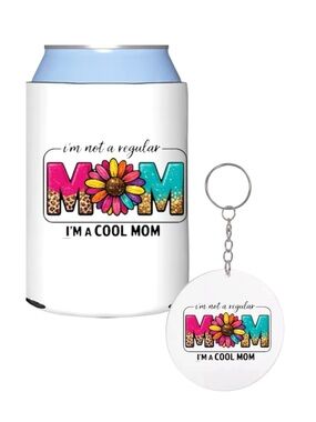 Mother’s day gift Can Cooler Koozie and keychain with matching keychain.